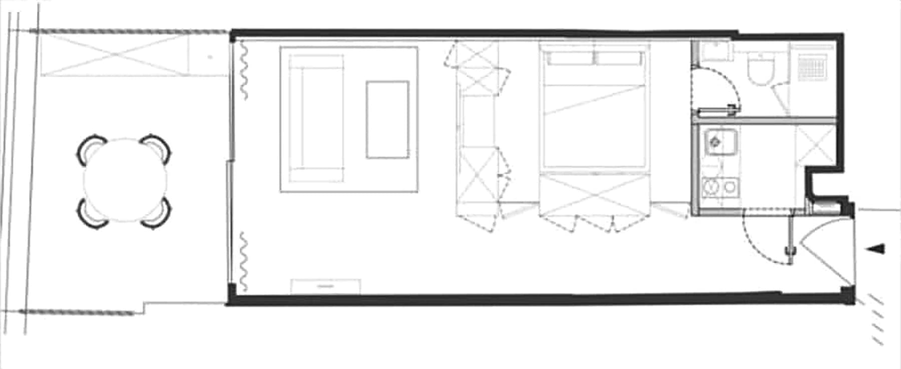 Mirabeau · Studio, floor plan 1