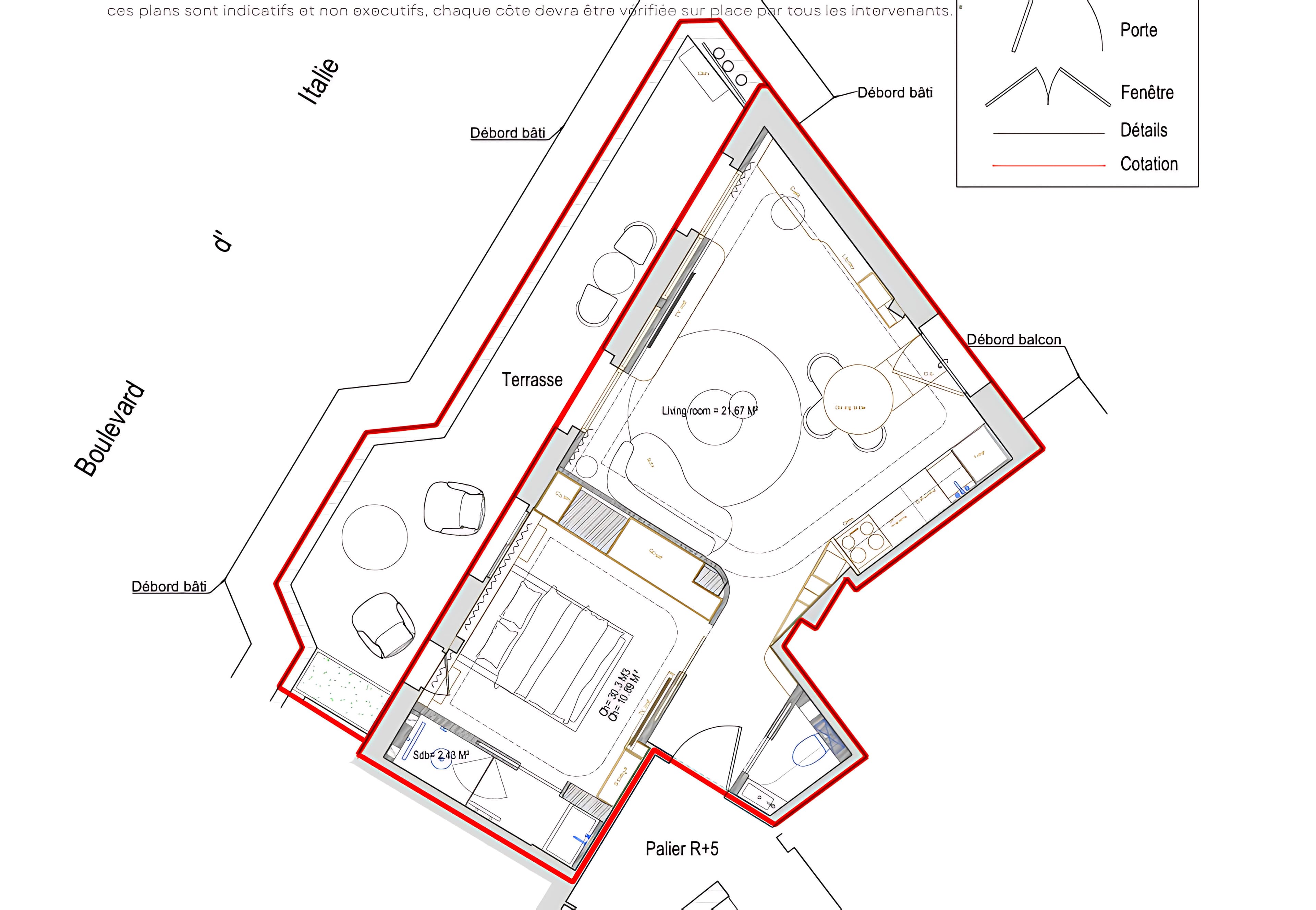 Appartement La Radieuse, plan 1