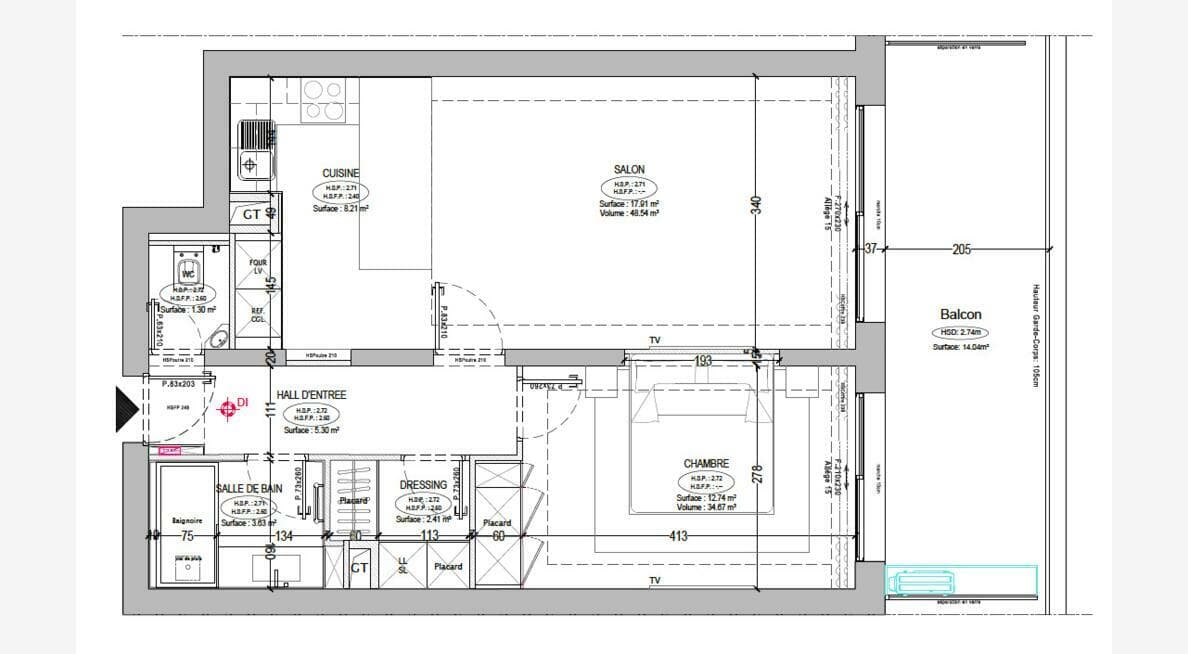 Apartment Chateau Amiral, floor plan 1