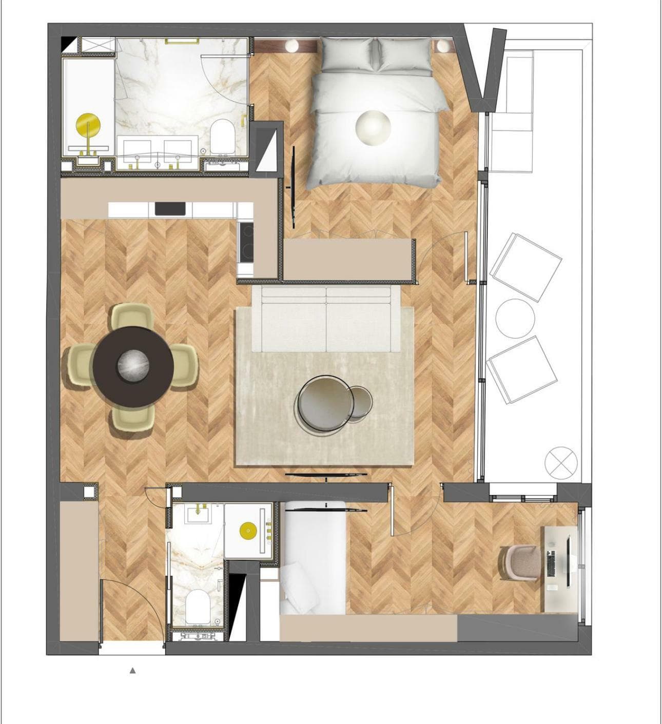 Apartment Millefiori, floor plan 1