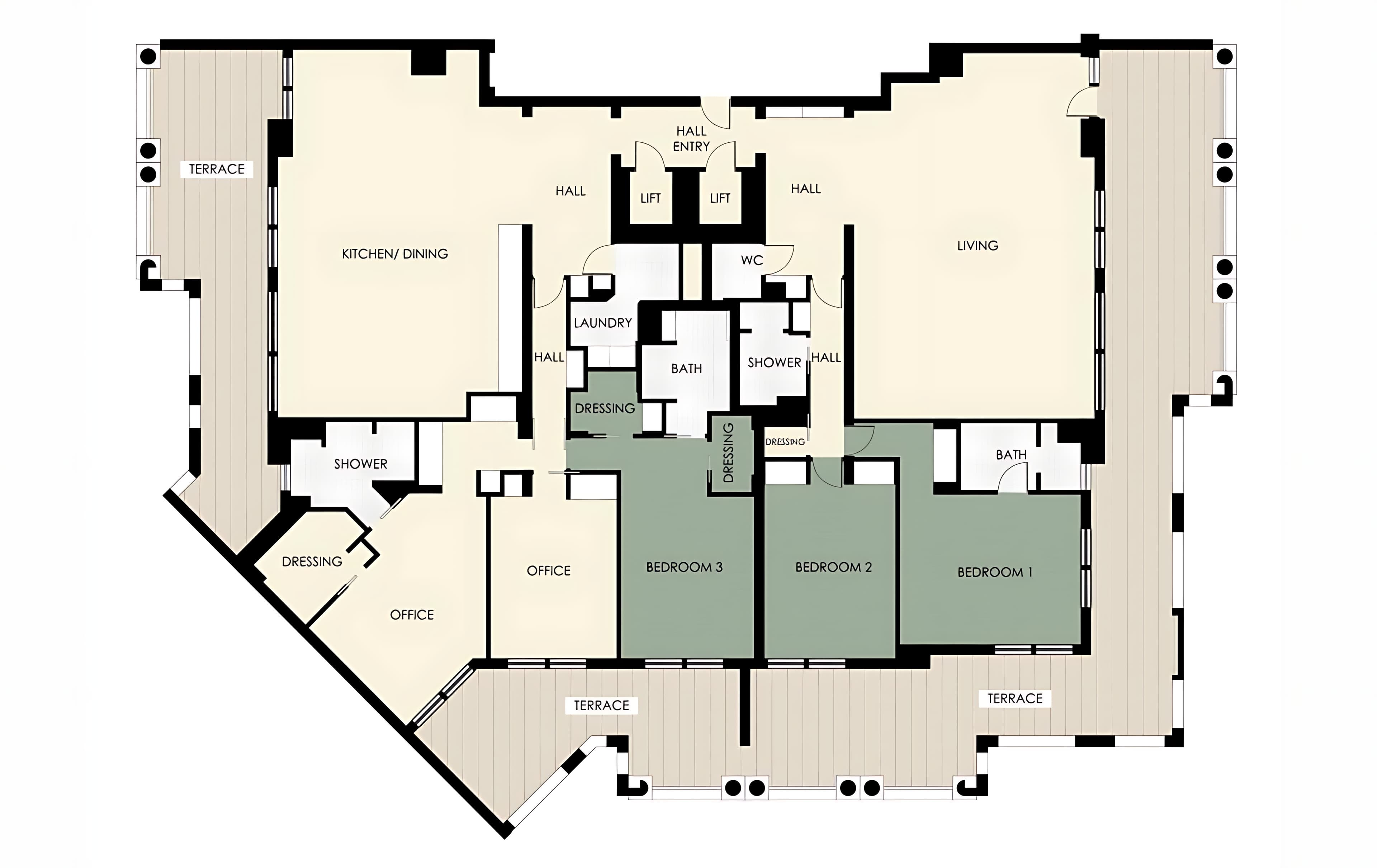 Apartment Seaside Plaza, floor plan 1